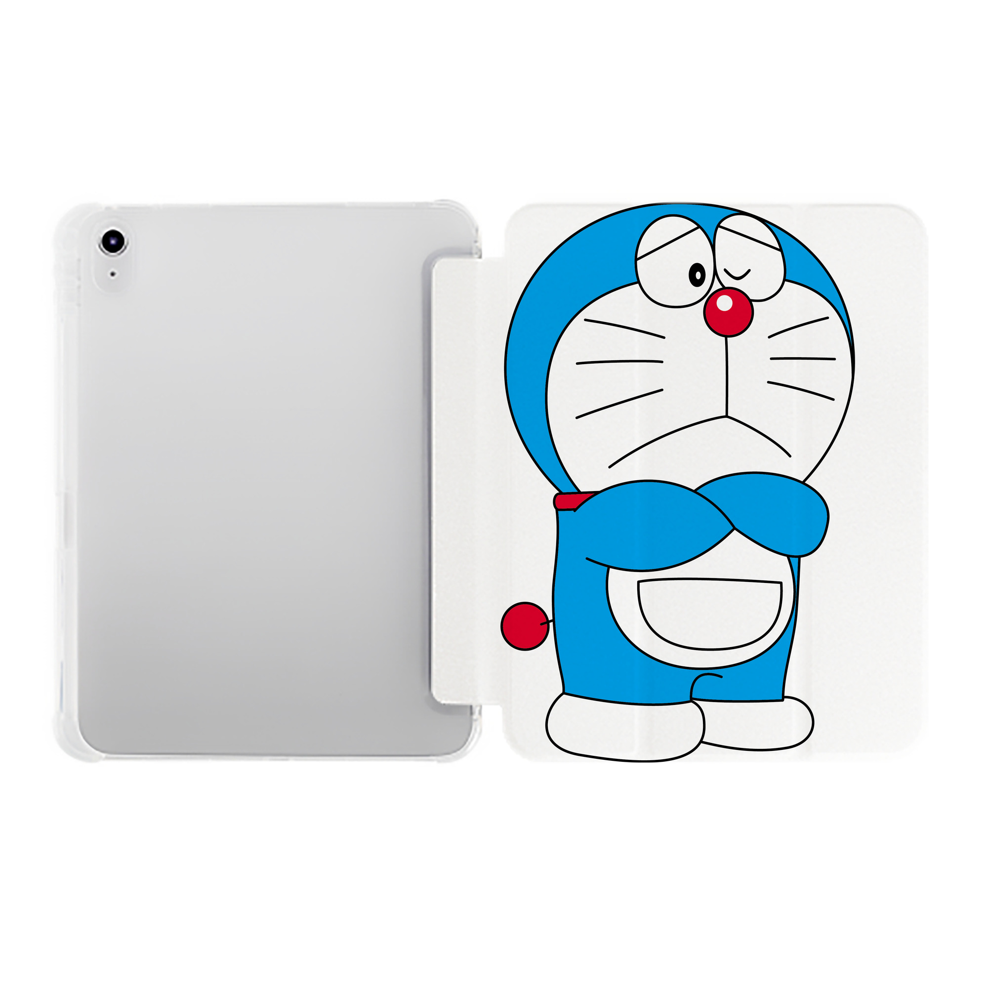 （画像用） ドラえもん Doraemon IPad ケース ペン収納付き 三つ折りスタンド PUレザー×シリコン 対応機種9.5/10.5/10.9インチ